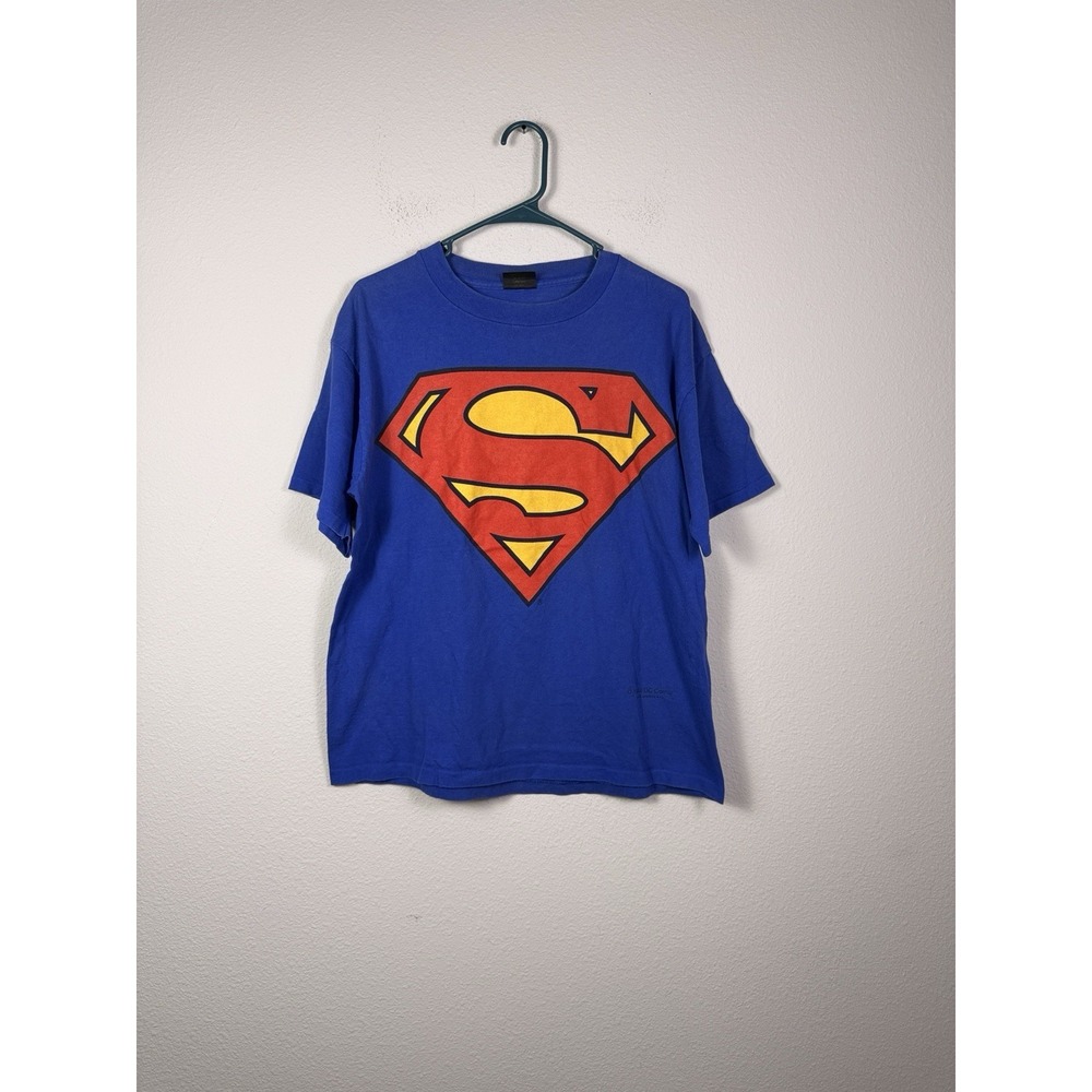 Vintage 90s Superman T Shirt Mens Sz L DC Comics Tee‎ USA Single Stitch Changes